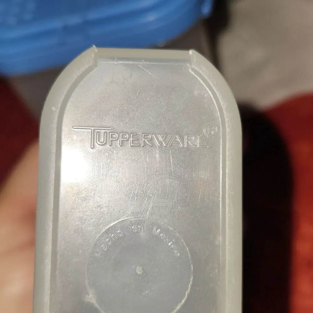 Tupperware Spice Shaker Container Set of 2 Blue Lids